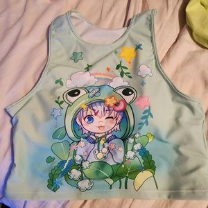 NWOT Kawaii Frog Girl Bikini Top